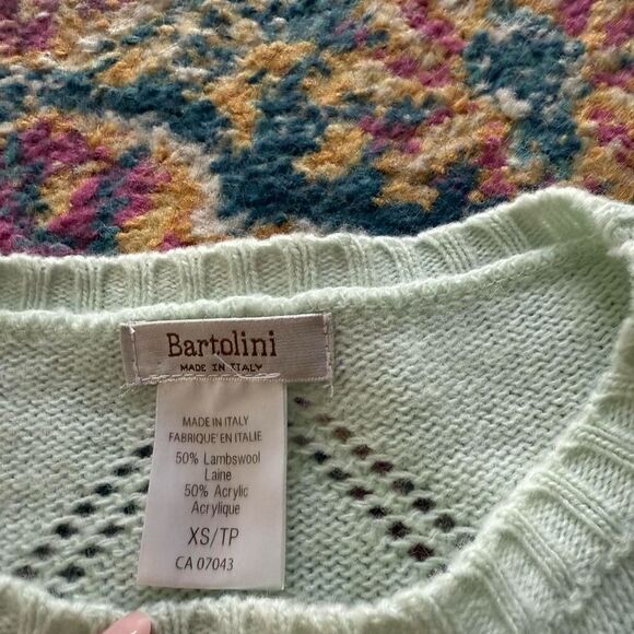 Pastel Mint Italian Knit Sweater by Bartolini — Soft Wool Blend (XS–S) - Picture 3 of 6